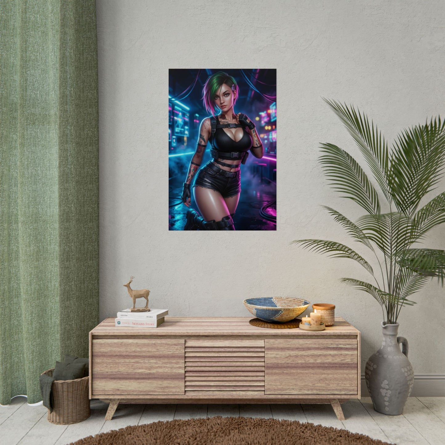 Judy Alvarez Cyberpunk 2077 Poster Futuristic Woman Wall Art Tech Girl Print Neon Character Gaming Room Decor Gift