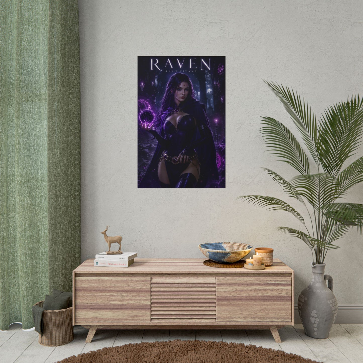 Raven Poster, Teen Titans Wall Art, DC Comics Print, Fantasy Decor