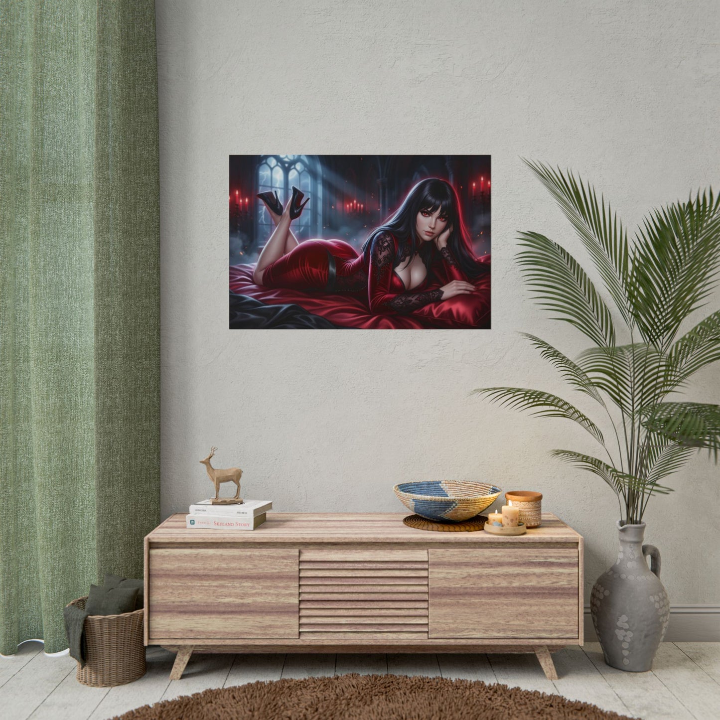 Vampirella Poster, Horror Wall Art, Gothic Print, Gamer Decor