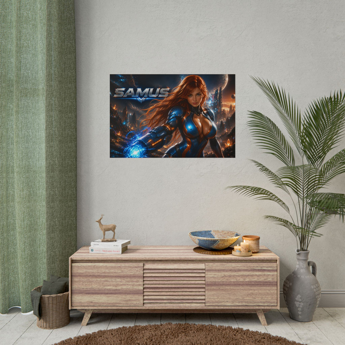 Gaming Wall Art Samus Aran Poster Game Room Decor Gamer Gift Art Print