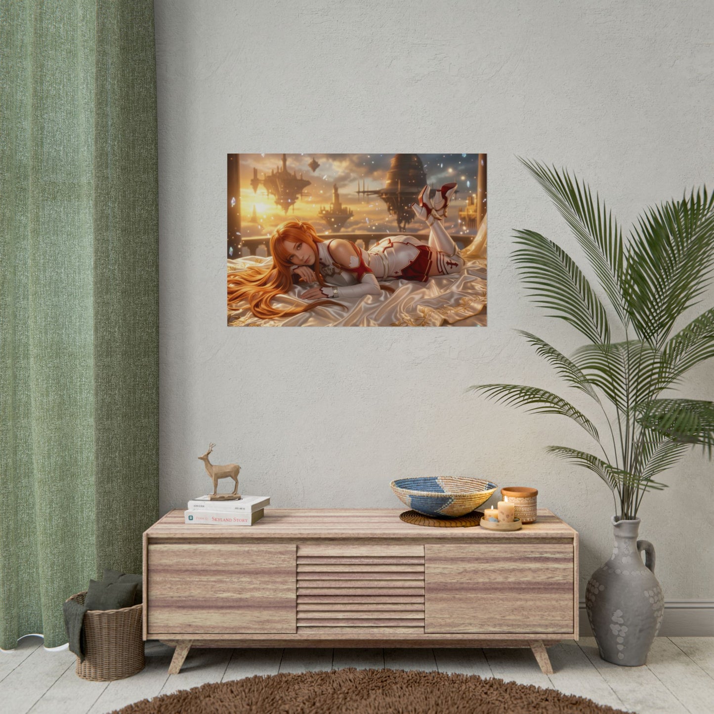 Asuna Yuuki Poster, Anime Wall Art, Fantasy Anime Print, Gamer Decor