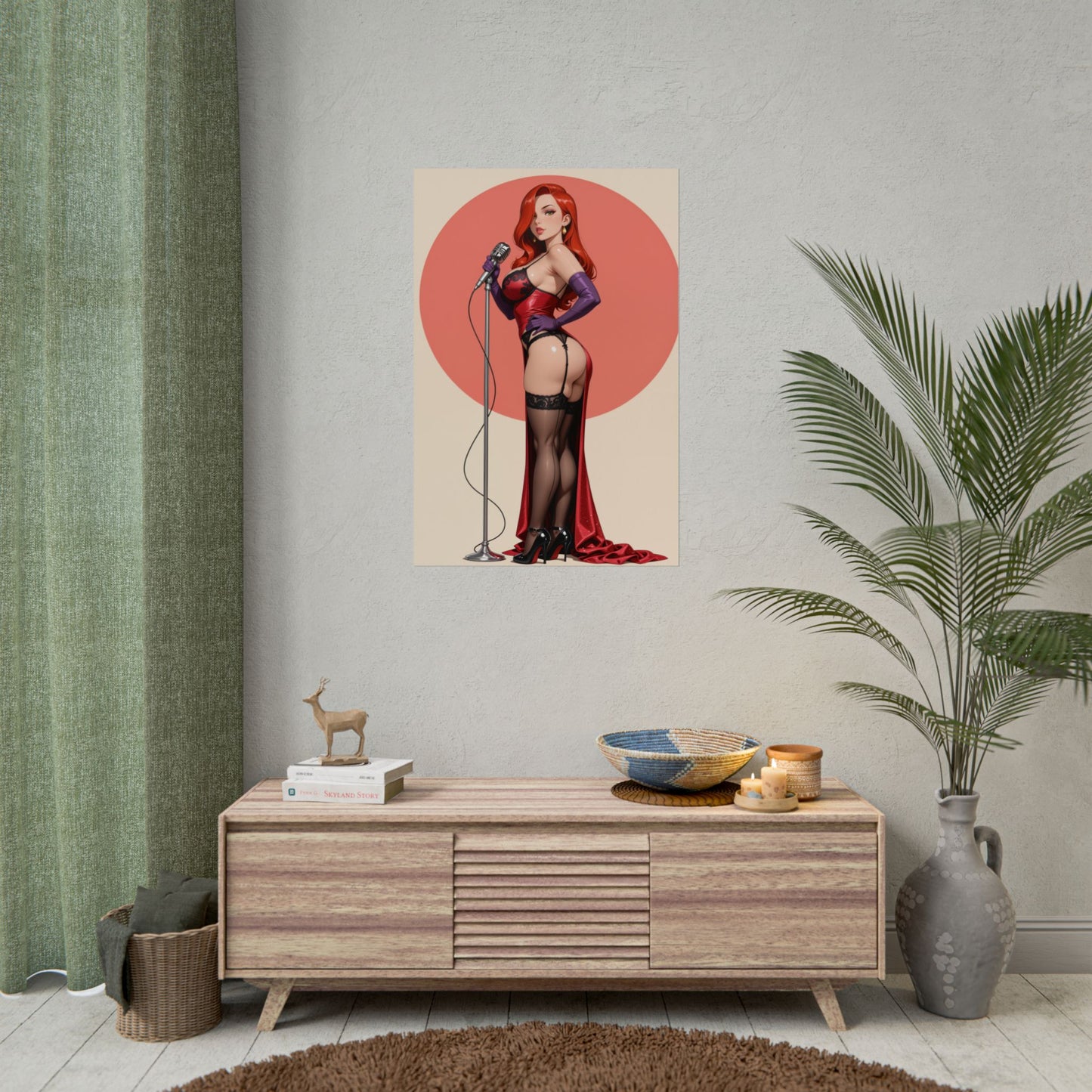 Jessica Rabbit Wandbild, glamouröses Waifu-Poster, Retro-Anime-Mädchen-Deko