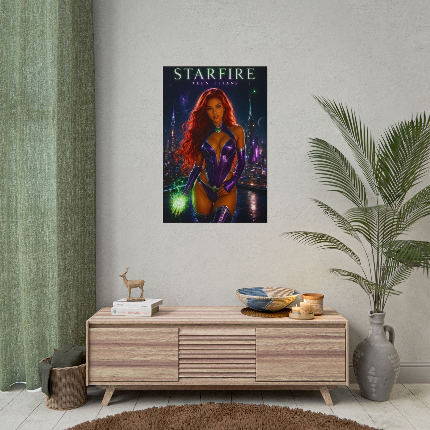 Starfire Poster, DC Comics Wall Art, Superhero Print, Gamer Decor