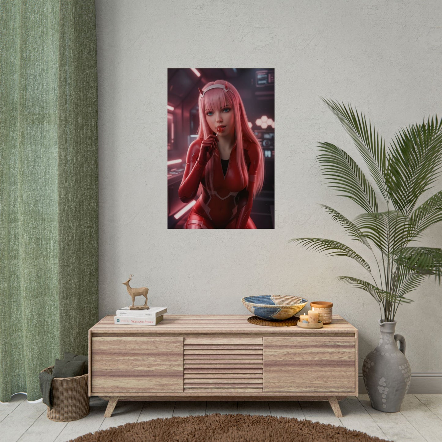 Zero Two Poster, Darling in the Franxx Wall Art, Anime Girl Print, Mecha Anime Decor, Anime Wall Art, Gift