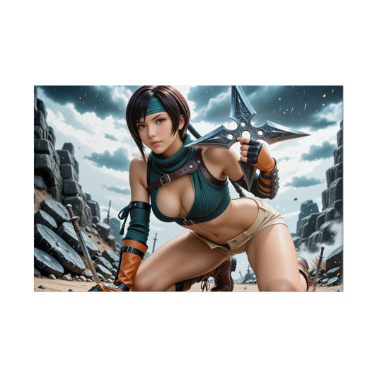 Waifu Wall Art Poster | Yuffie Kisaragi Anime Print for Gaming Room Decor
