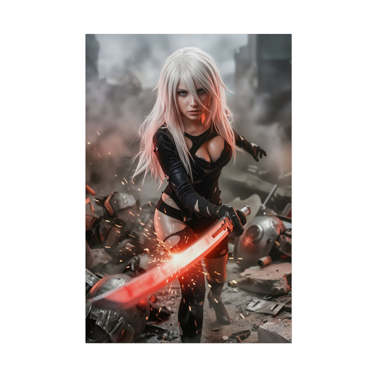 A2 Nier Automata Poster, Nier Automata Wall Art, Battle Android Print, Sci Fi Game Decor, Gamer Gift Idea