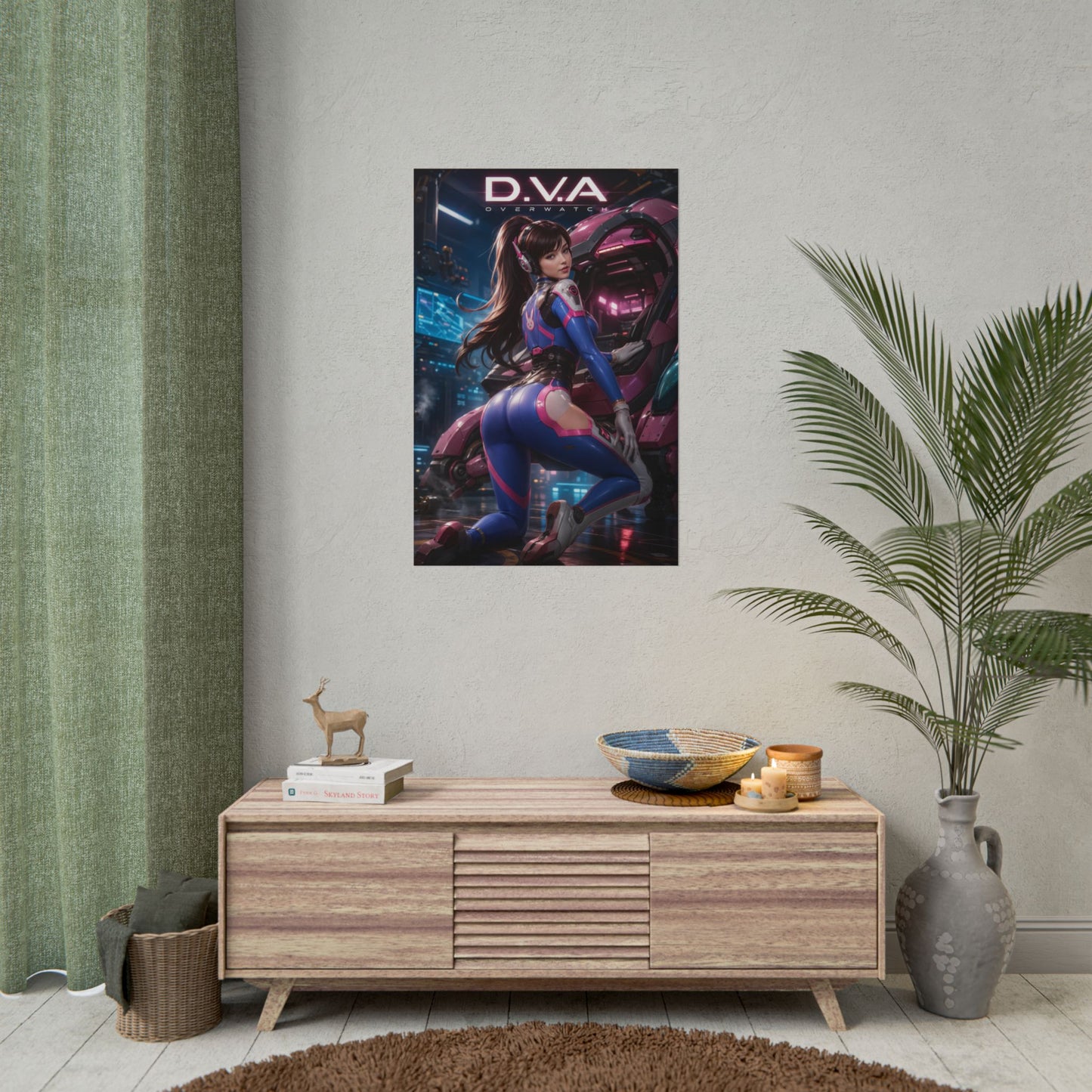 D.VA Overwatch Poster, Gaming Wall Art, Sci Fi Print, Gamer Decor