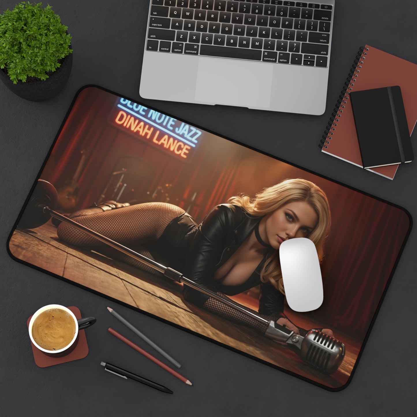 Black Canary Gaming Mouse Pad, Superhero Desk Mat, Comic Heroine Gaming Setup featuring high-def Black Canary artwork on a large premium gaming desk mat