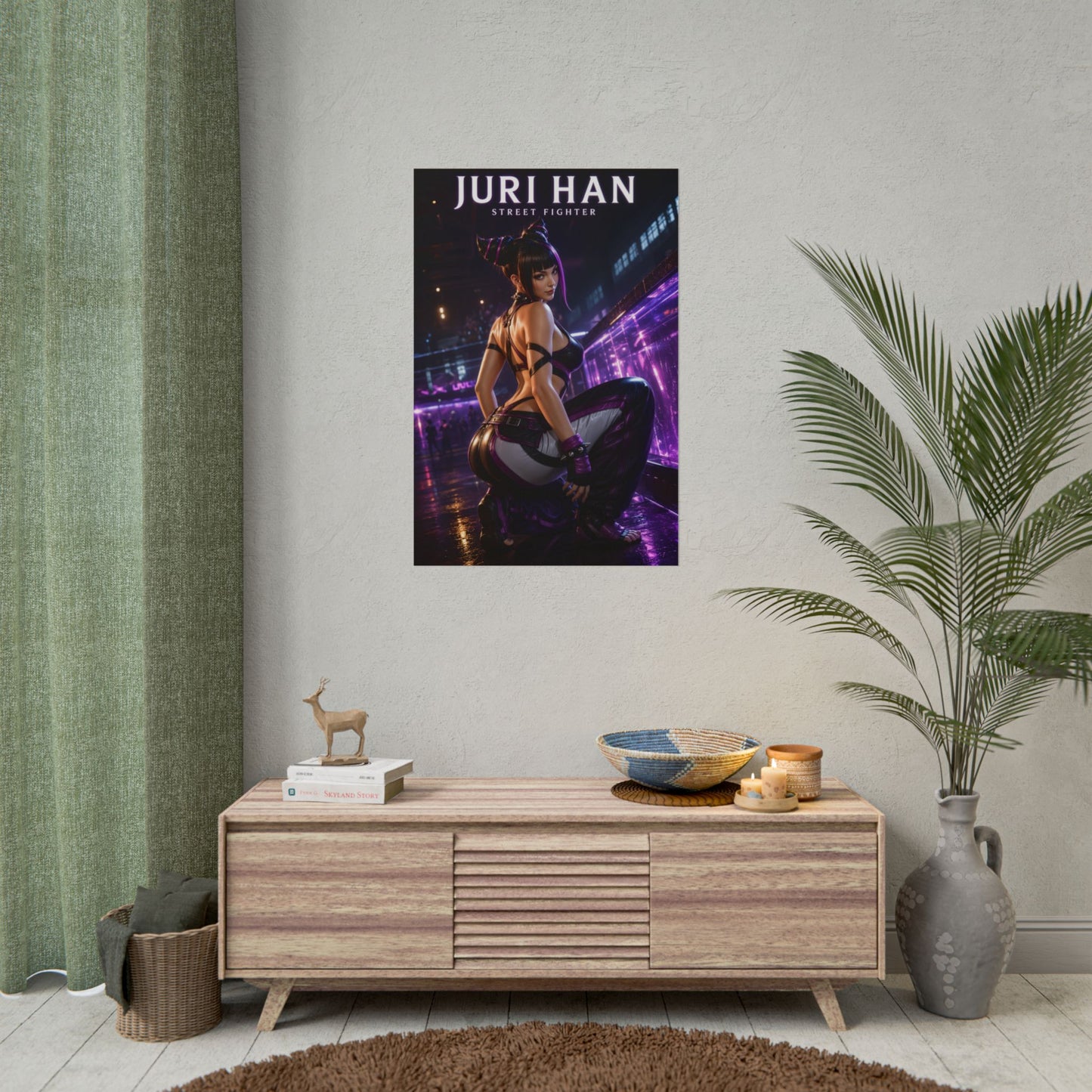 Juri Han Poster, Street Fighter Wall Art, Gaming Print, Pin Up Decor