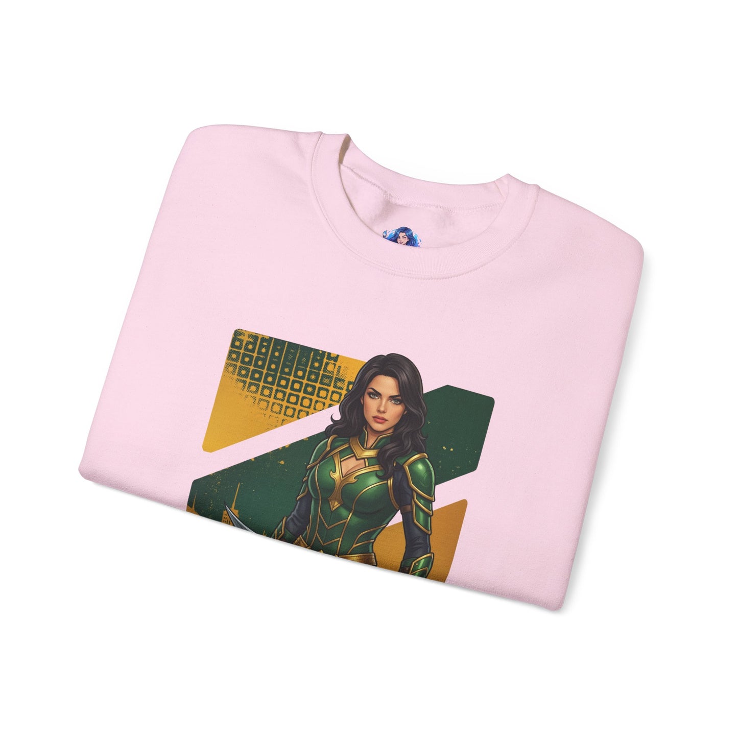 Talia al Ghul Sweatshirt, DC Comics Crewneck, Elegant Villain Apparel for Fans - pink folded crewneck with character art