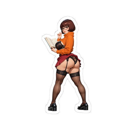 Velma Sticker – Mystery Solver Vinyl Sticker for Laptops, Journals & Gear featuring stylized Velma character art on glossy durable vinyl, ideal for laptops and journals