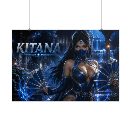 Gaming Wall Art Kitana Mortal Kombat Poster Game Room Decor Gamer Gift Art Print