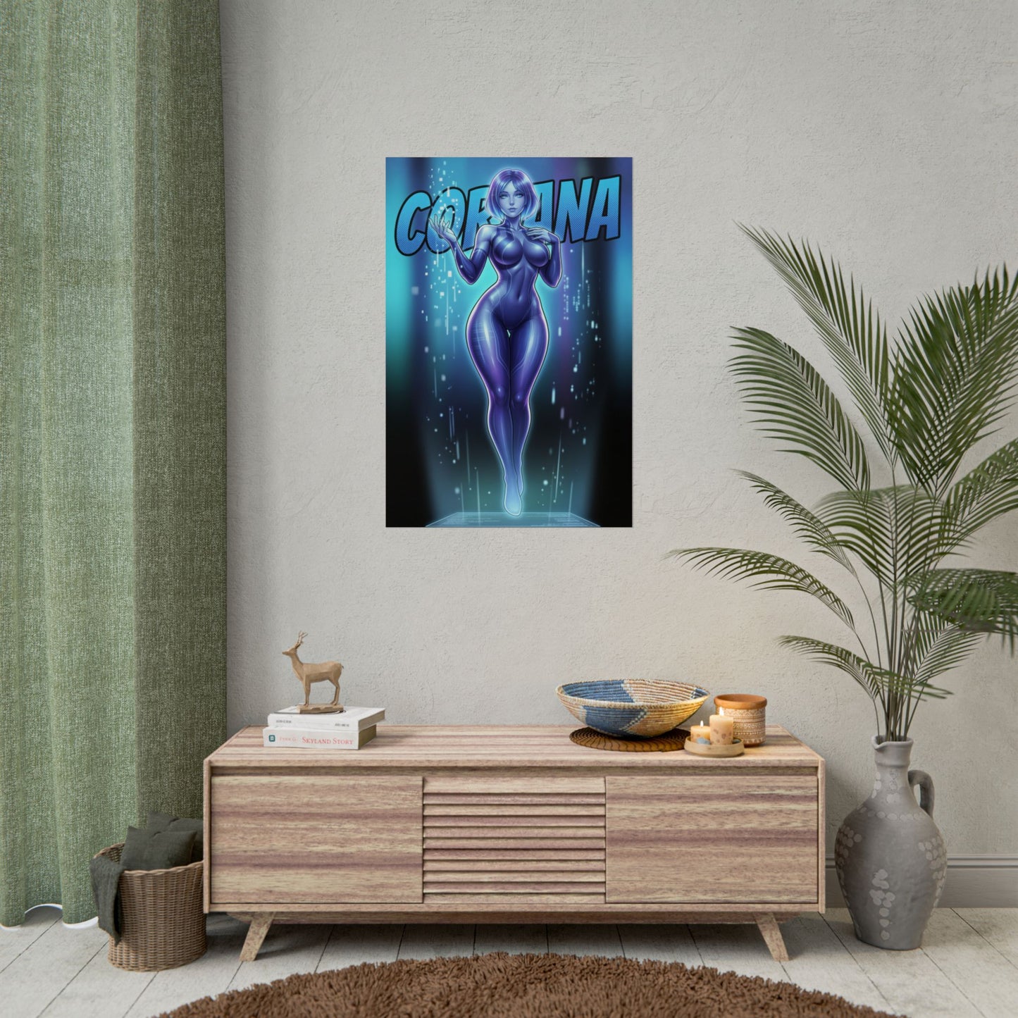 Cortana Art Print, Halo Poster, Futuristic AI Woman Wall Art, Sci Fi Decor, Gaming Setup Wall Art, Gamer Gift