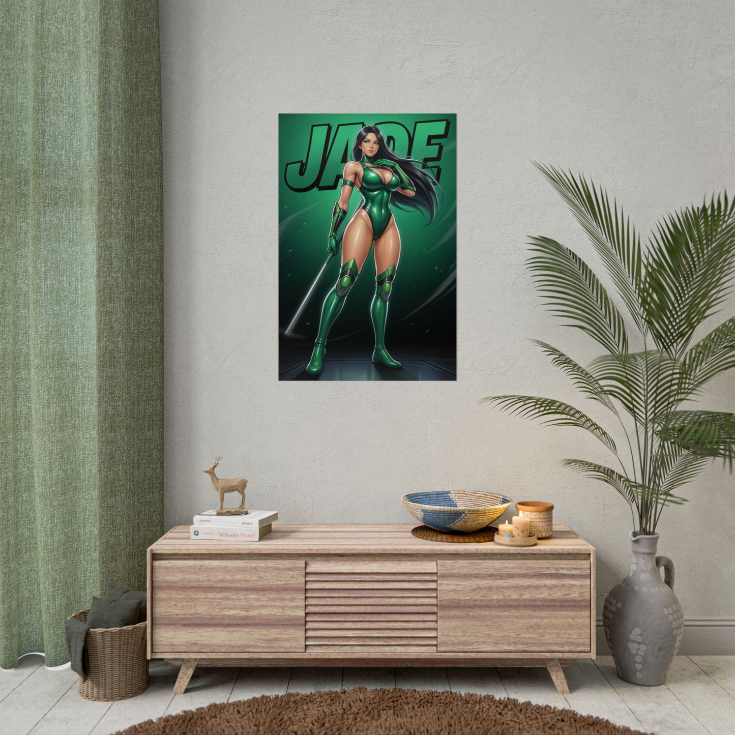 Jade Mortal Kombat Art Print, MK Wall Art Poster, Warrior Princess Decor, Fighting Game Artwork, Gamer Gift