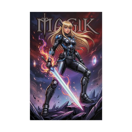 Magik Marvel Poster, X Men Wall Art Print, Sorceress Mutant Girl Decor, Comic Book Wall Art, Gift for Fan