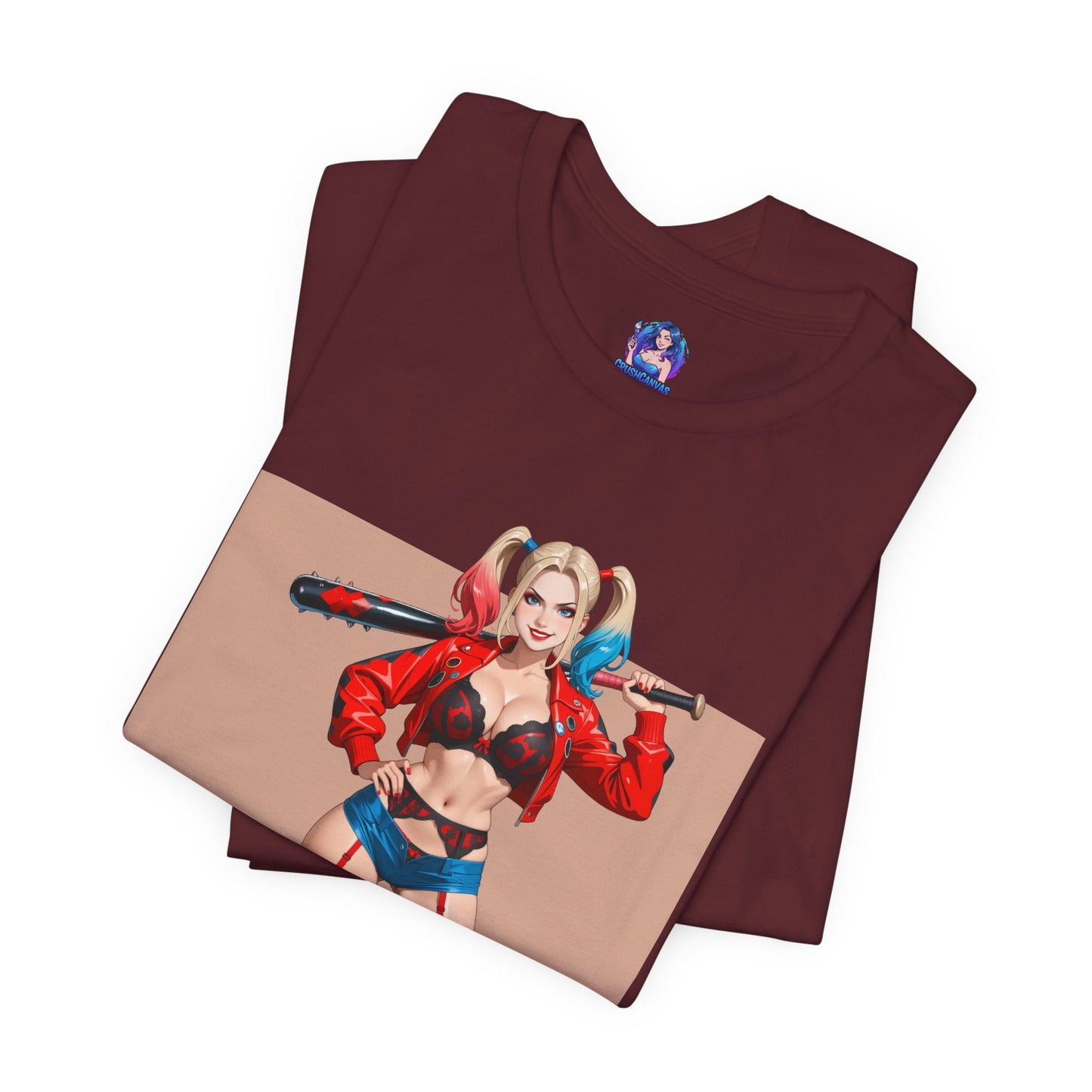 Harley Quinn Shirt | DC Comics T-Shirt für Otakus & Gamer | Süßes, verrücktes Waifu-Shirt