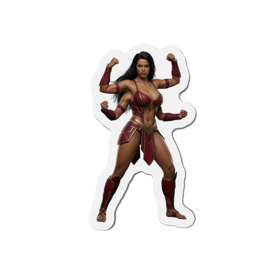 Sheeva Magnet – Mortal Kombat Warrior Fridge Magnet, Anime Style Decor die-cut vinyl fridge magnet showing Sheeva in anime-style warrior pose