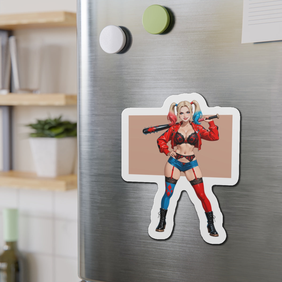 Harley Quinn Magnet – Sexy Comic-Girl-Kühlschrankmagnet, Anime-Schurken-Deko