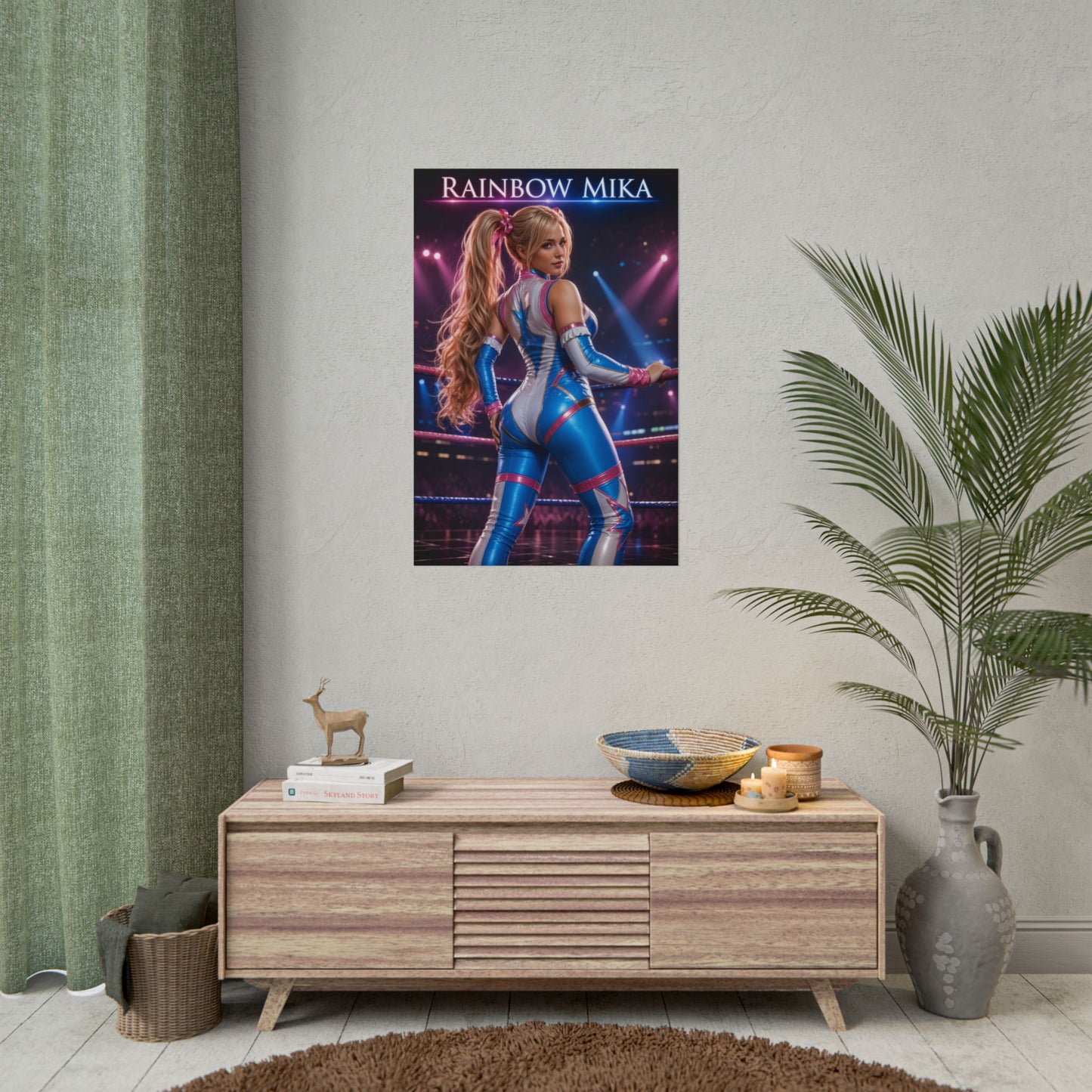 Street Fighter Rainbow Mika Poster Capcom Gaming Wall Art Print