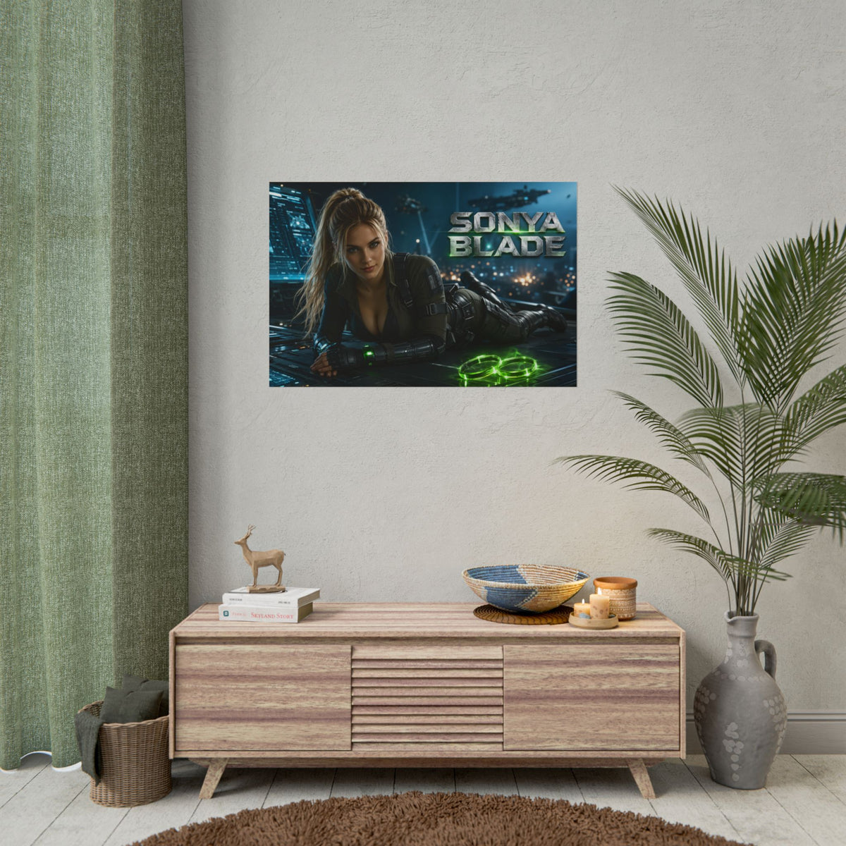Game Room Decor Sonya Blade Mortal Kombat Poster Character Wall Art Gamer Gift