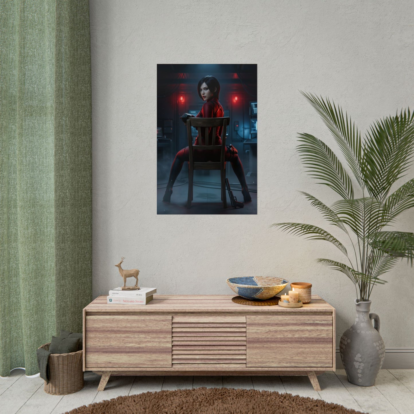 Ada Wong Poster Resident Evil Dark Scene Wall Art Gaming Room Decor