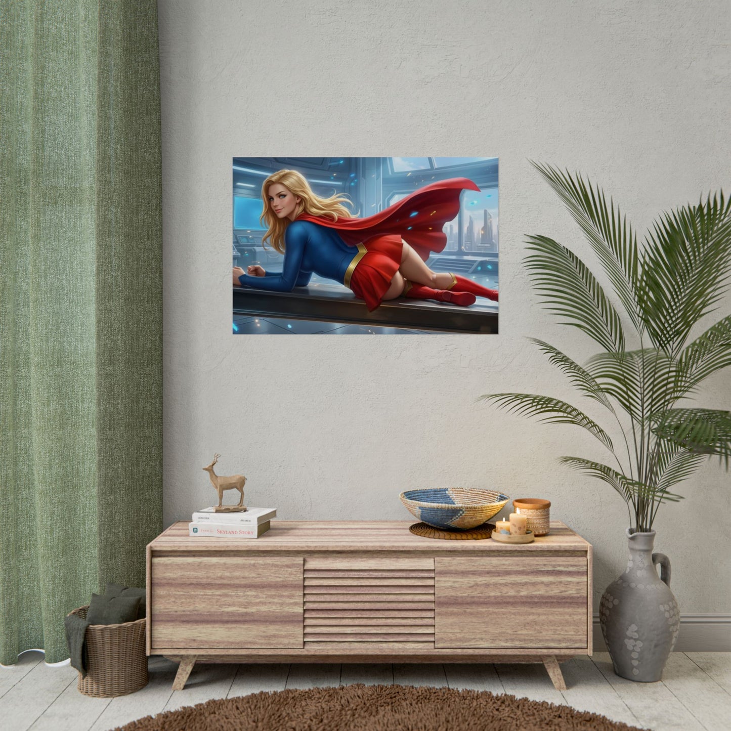 Supergirl Poster, DC Comics Art Print, Comic Character Wall Art