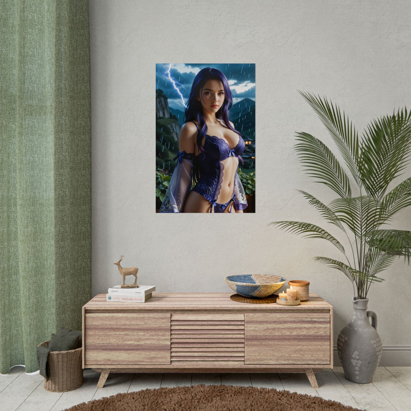 Настінний плакат Вайфу | Аніме-принт Райдена Сьогуна для декору або встановлення отаку