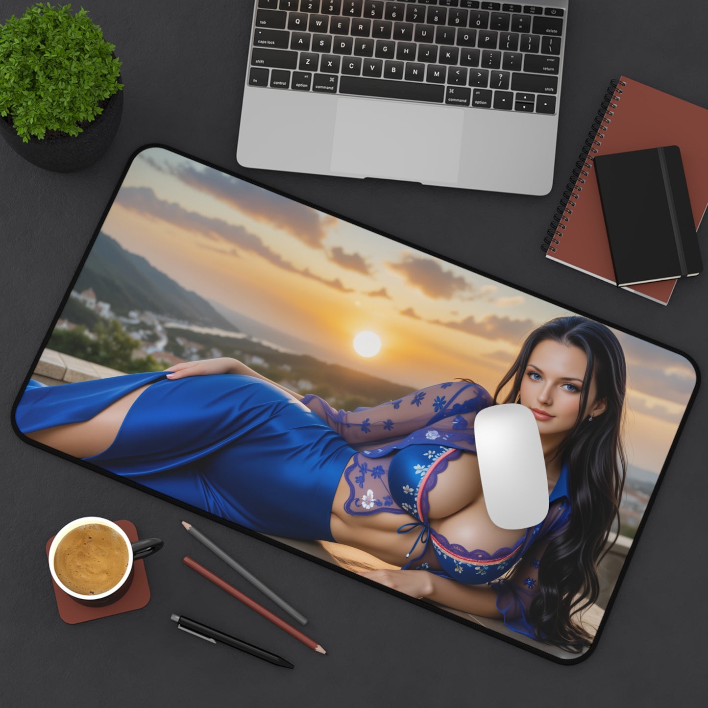 Nico Robin Gaming Mouse Pad, One Piece Desk Mat, Anime Scholar Girl Setup