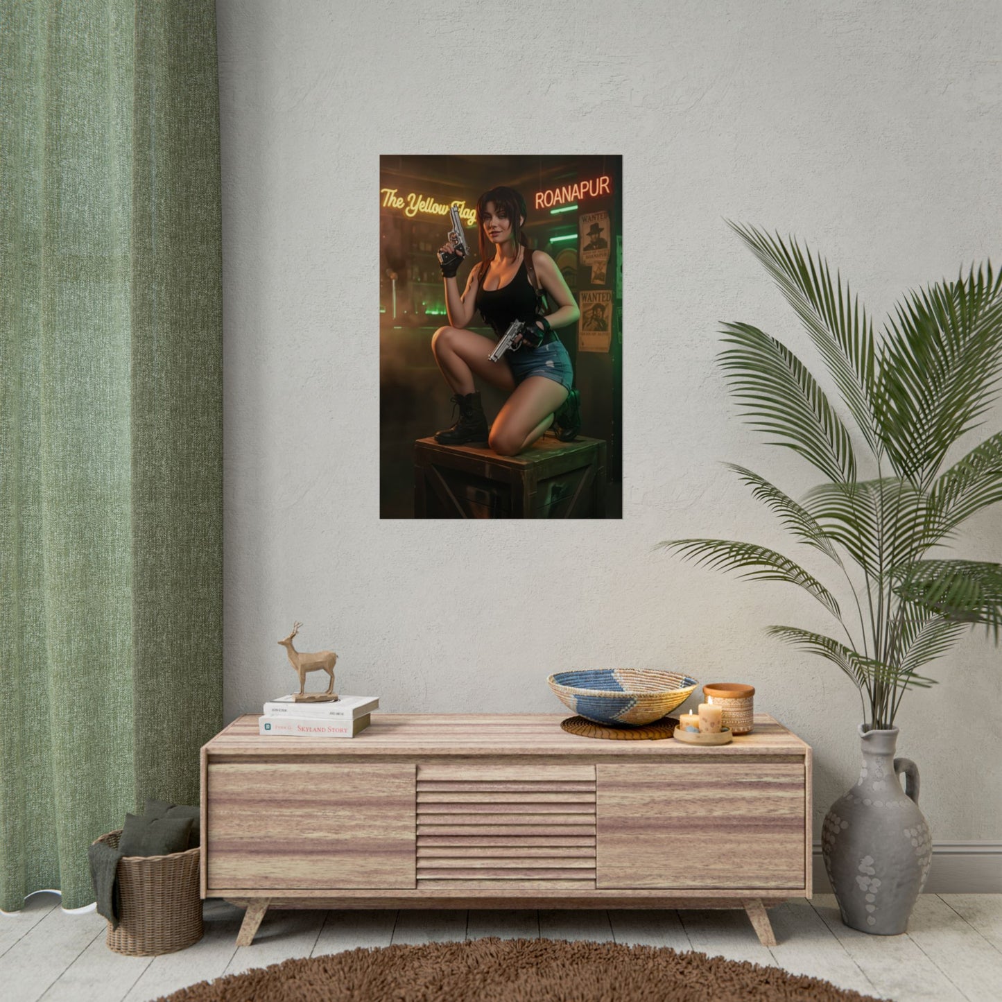 Revy Poster, Black Lagoon Art Print, Iconic Action Anime Character Wall Decor - bold character poster in modern living room display