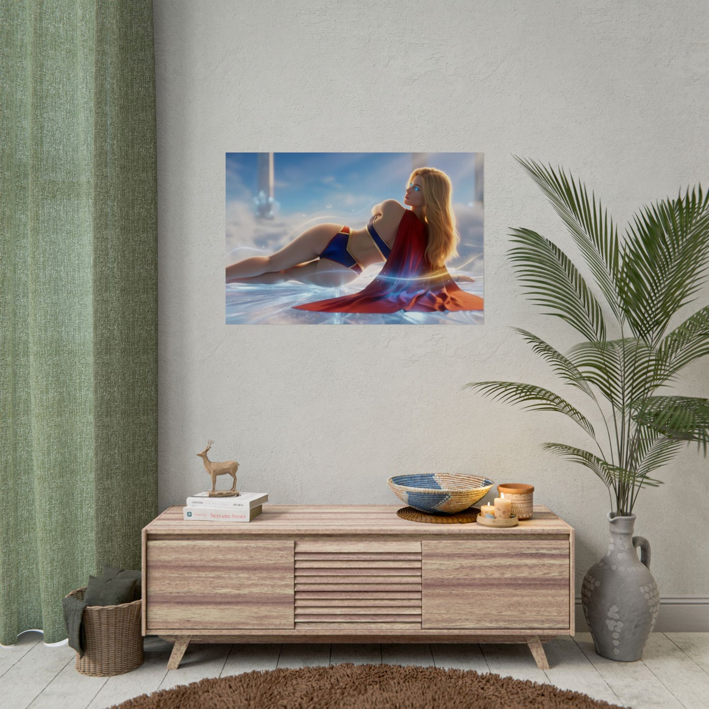 Supergirl Poster, DC Comics Art Print, Superhero Wall Art