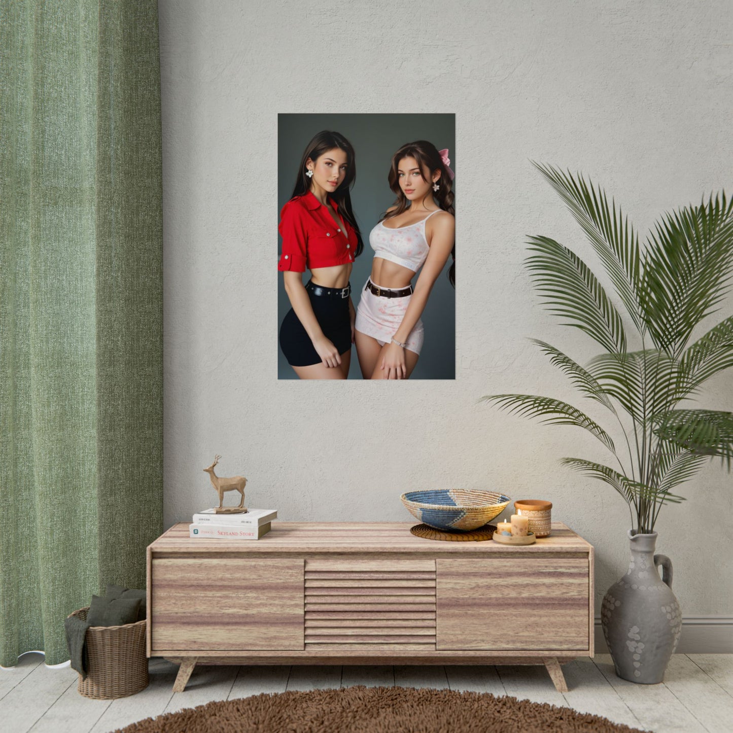 Плакат Тіфи та Аеріт, художній принт дівчат з аніме Final Fantasy, настінний декор Waifu