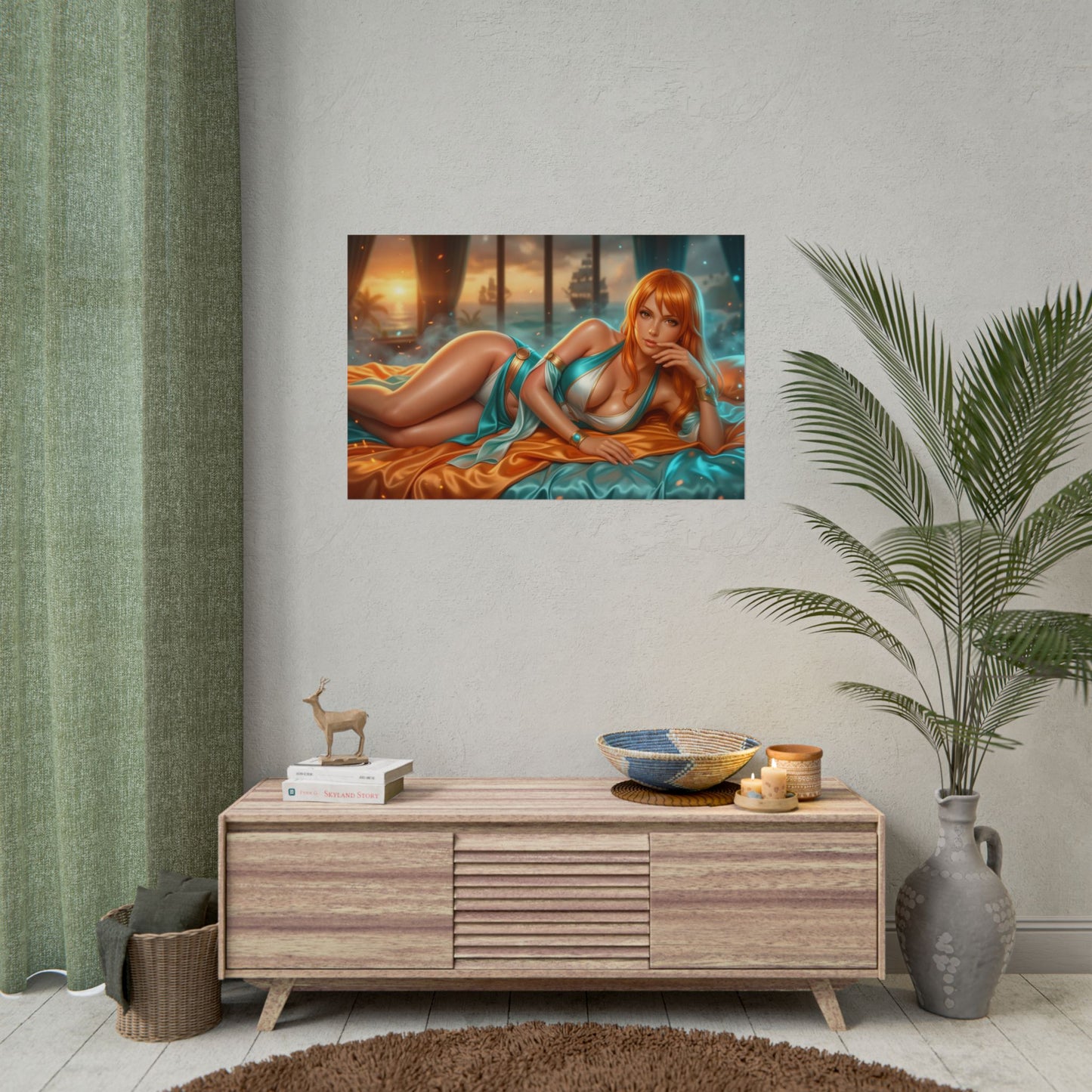 Nami One Piece Poster, Anime Wall Art, Fantasy Print, Gamer Decor