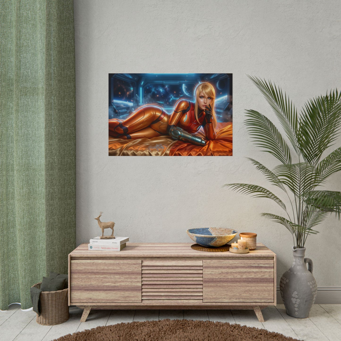 Samus Aran Poster, Gaming-Wandkunst, Sci-Fi-Poster, Raumdeko