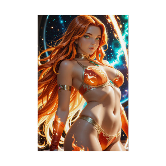 Starfire Poster | Anime Waifu Wall Art for Cosmic Gamer Decor