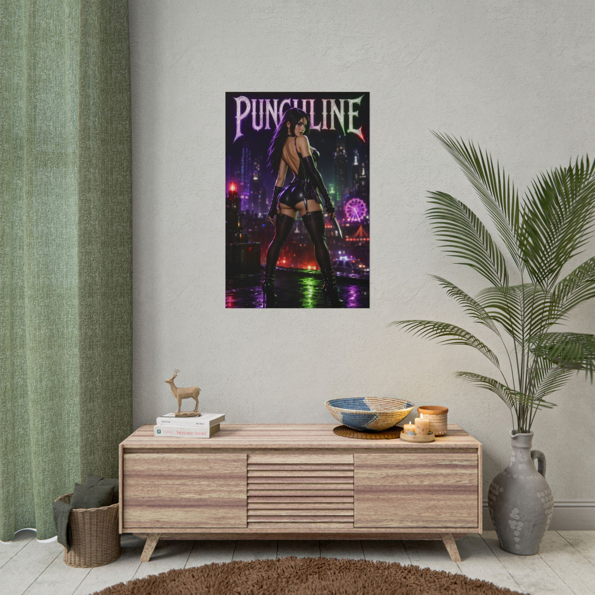 Comic Wall Art Punchline Poster Heroine Room Decor Collectible Character Print
