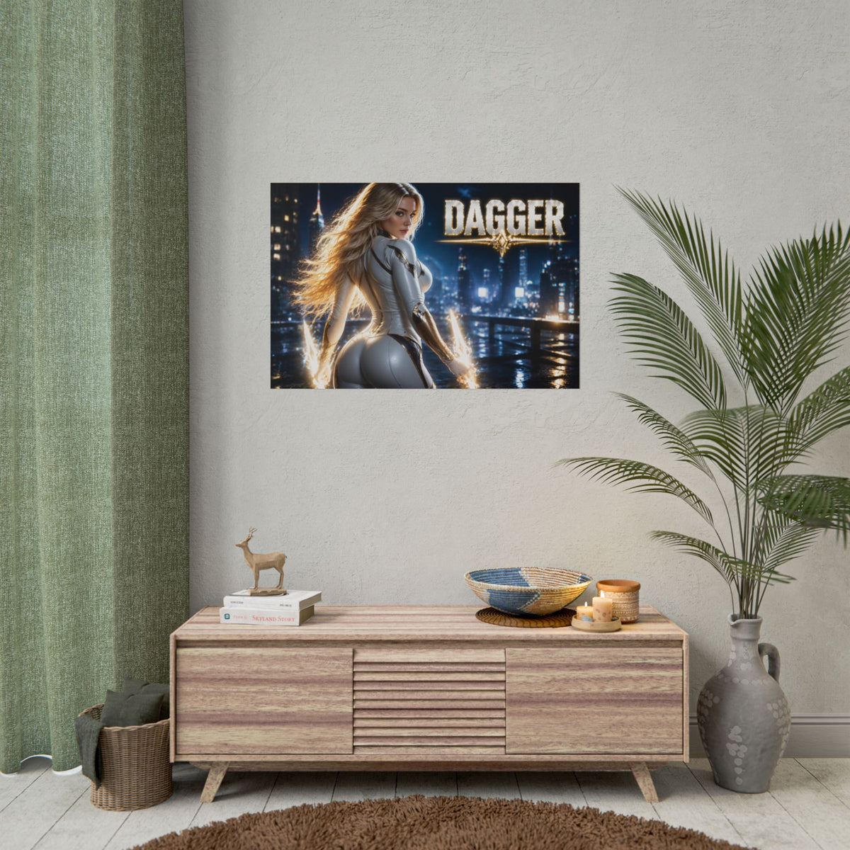 Comic Wall Art Dagger Poster Heroine Room Decor Collectible Character Print
