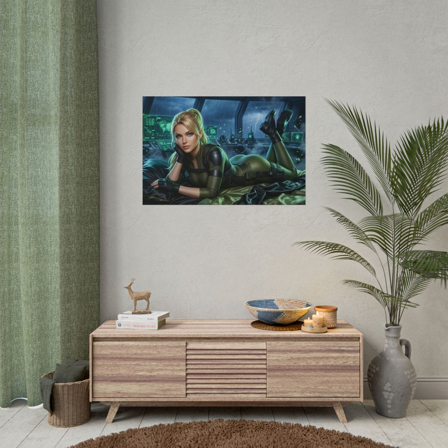 Sonya Blade Poster, Mortal Kombat Art Print, Gaming Room Decor