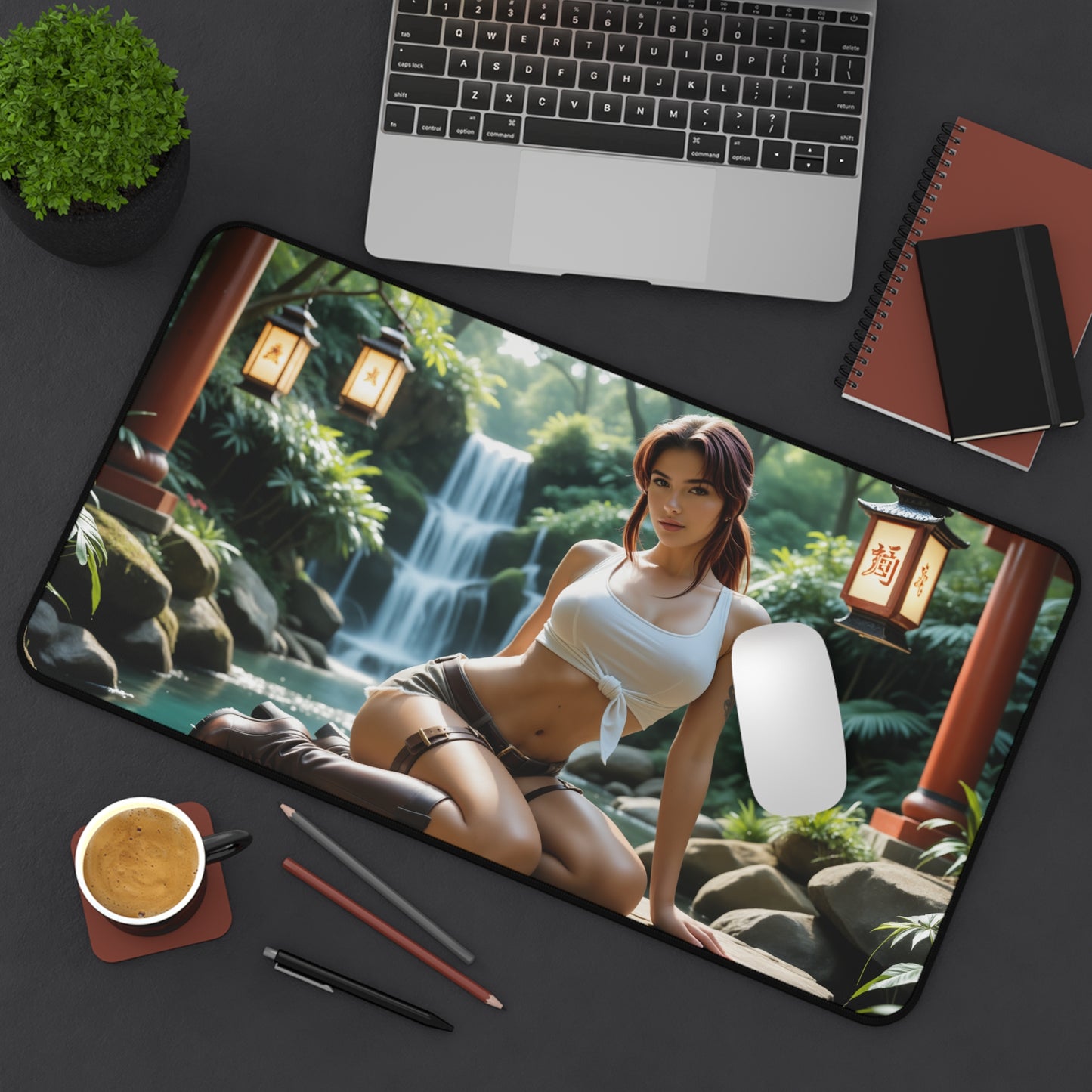 Килимок для столу Revy, килимок для миші «Чорна лагуна», декор для ігрового столу з аніме-героїнею