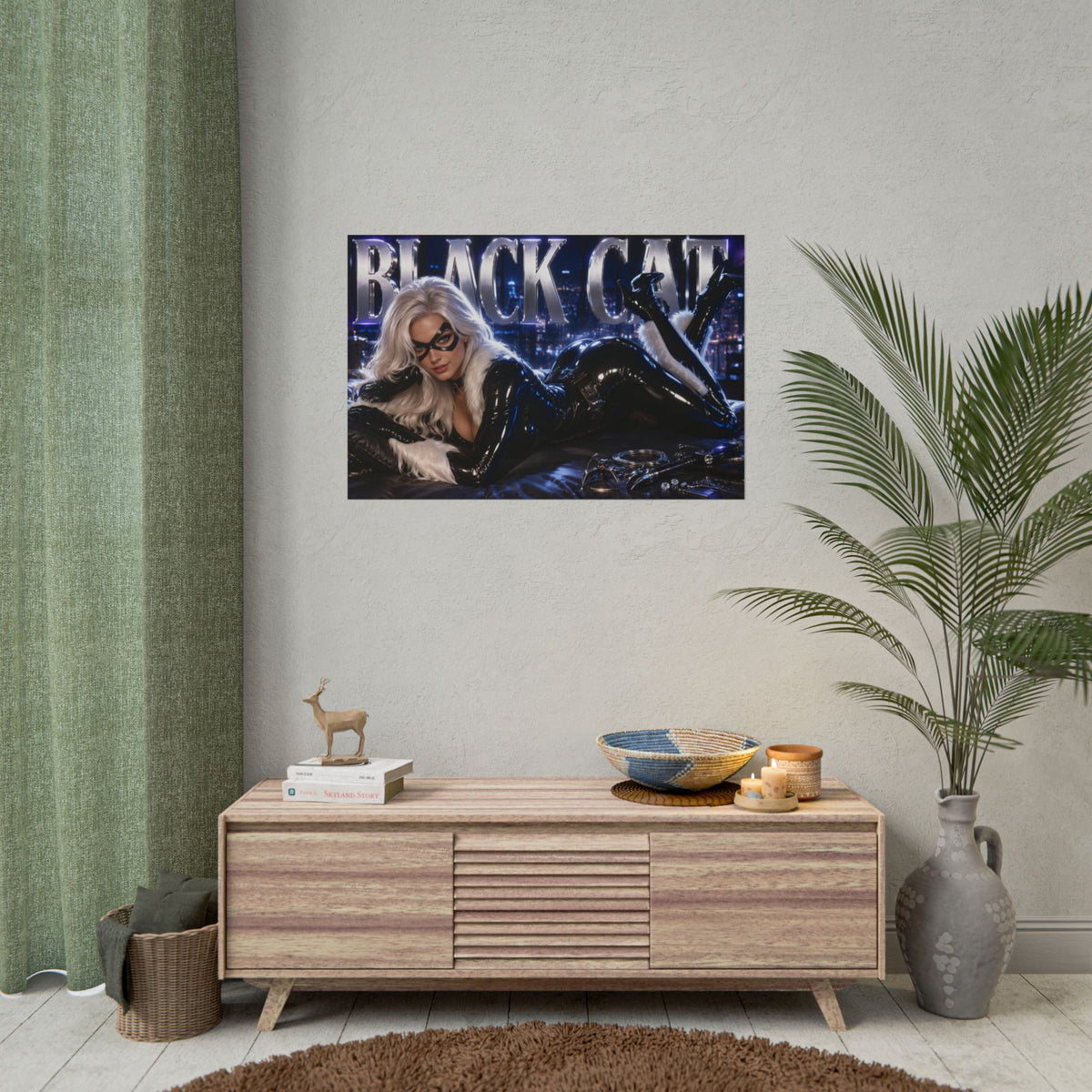 Black Cat Character Poster Spider Man Comic Room Wall Decor Collectible Art
