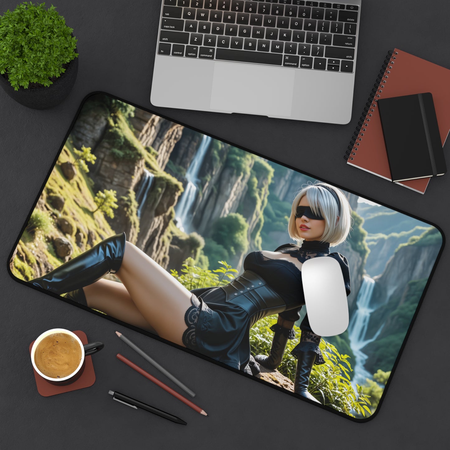 2B Desk Mat, Nier Automata Gaming Mouse Pad, Sci-Fi Android Girl Desk Setup