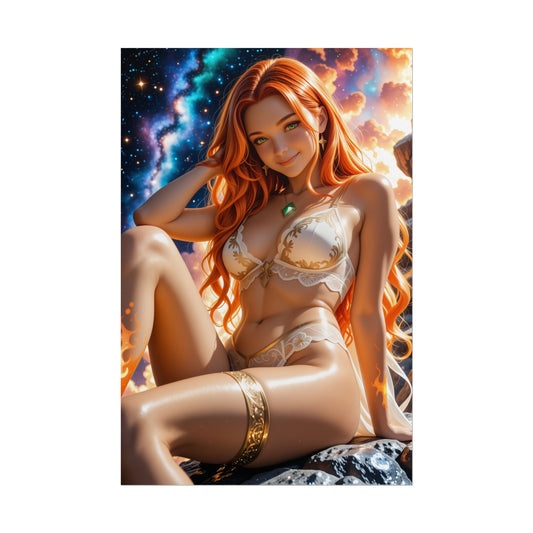 Starfire Anime Poster | Cosmic Waifu Wall Art for Otaku Room Decor