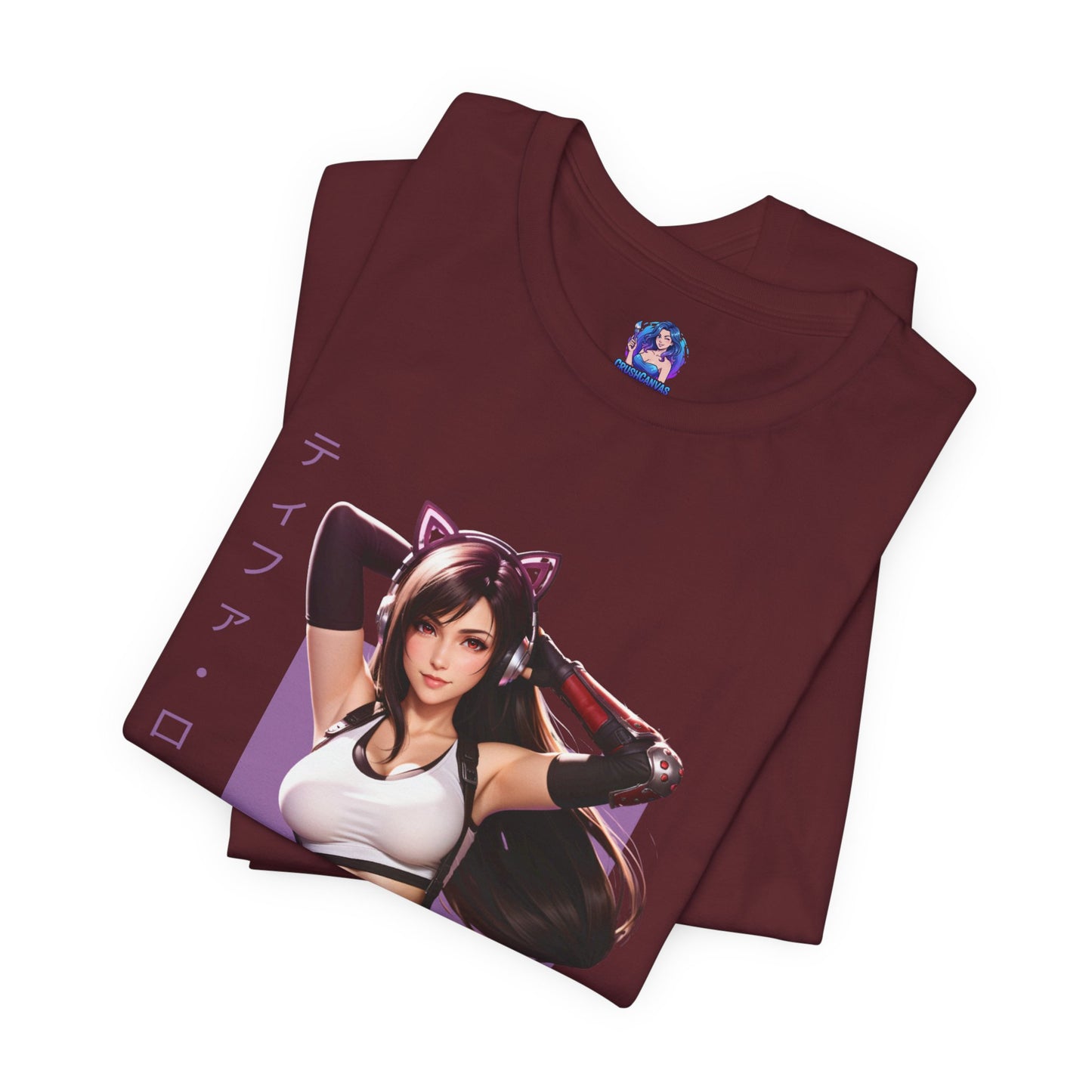 Tifa Lockhart Grafik-T-Shirt | Final Fantasy VII T-Shirt für Anime-Fans | Sexy Kämpferinnen-Shirt