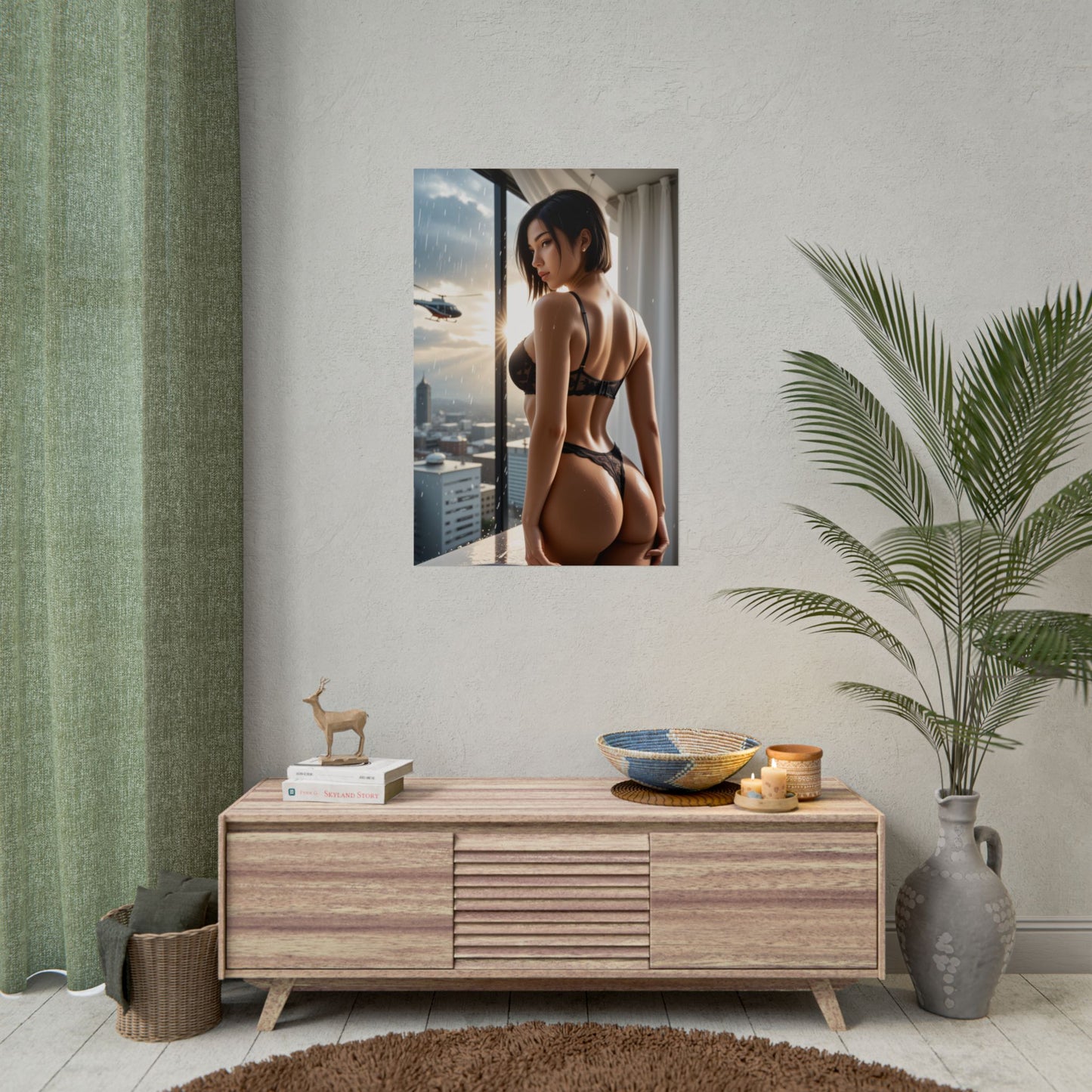 Ada Wong Poster, Red Dress Anime Girl Art Print, Waifu Spy Wall Decor