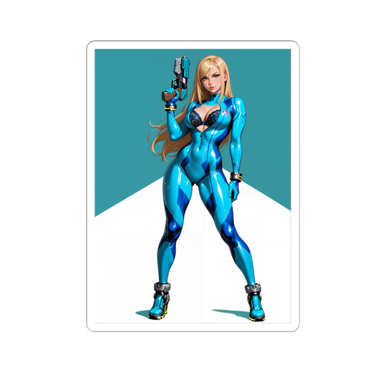 Samus Aran Sticker – Sci-Fi Heroine Vinyl Sticker for Laptops & Indoor Decor