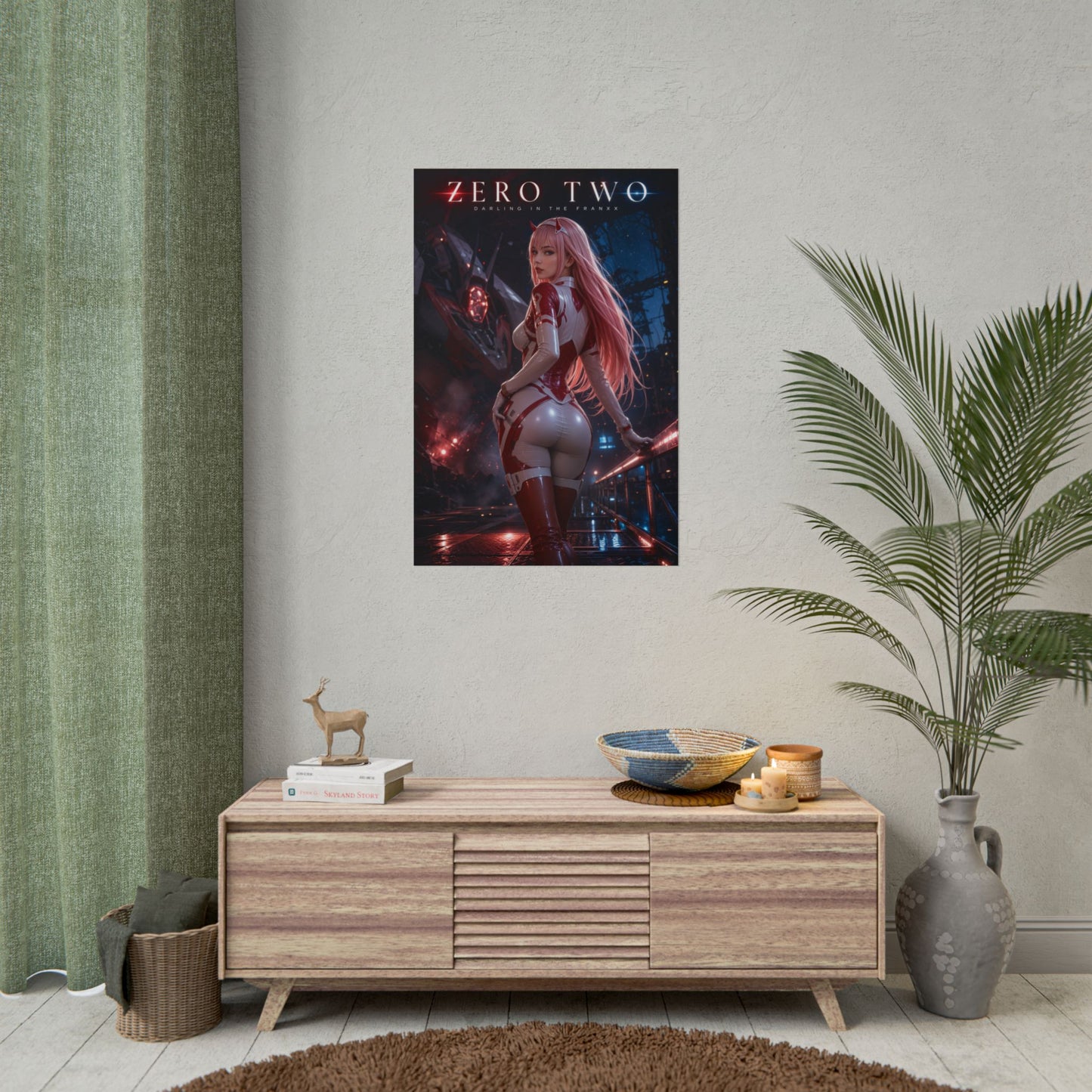 Zero Two Poster, Darling in the Franxx Wall Art, Anime Poster, Gamer Decor