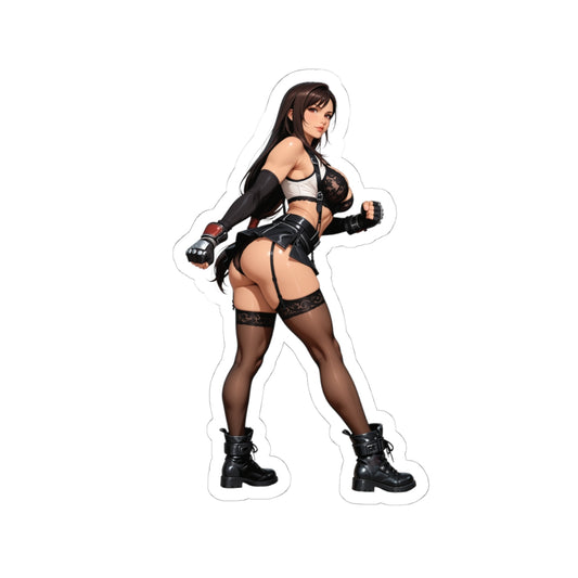 Tifa Lockhart Sticker – Fantasy Heroine Vinyl Sticker for Laptops & Indoor Decor, glossy vinyl character decal for laptops and indoor decor