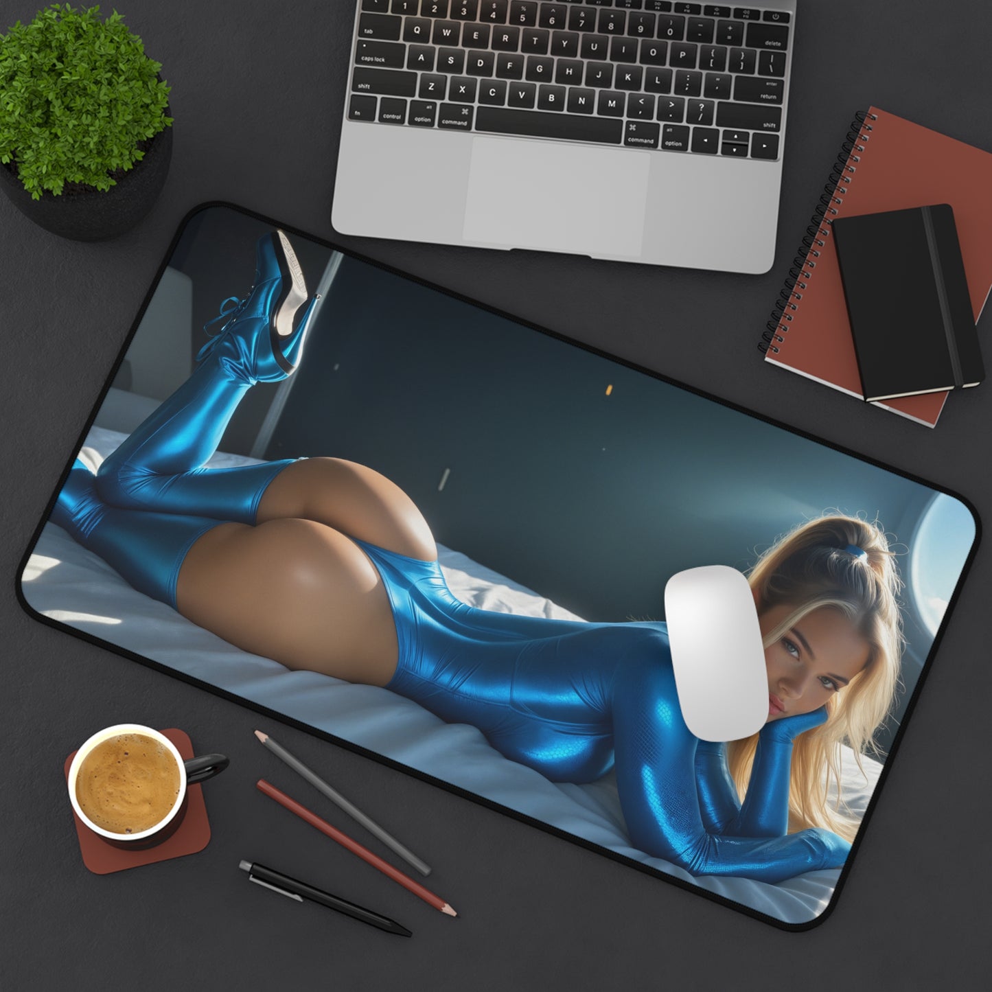 Килимок для столу Samus Aran, футуристичний килимок для миші з героїнею наукової фантастики, налаштування столу для космічних пригод