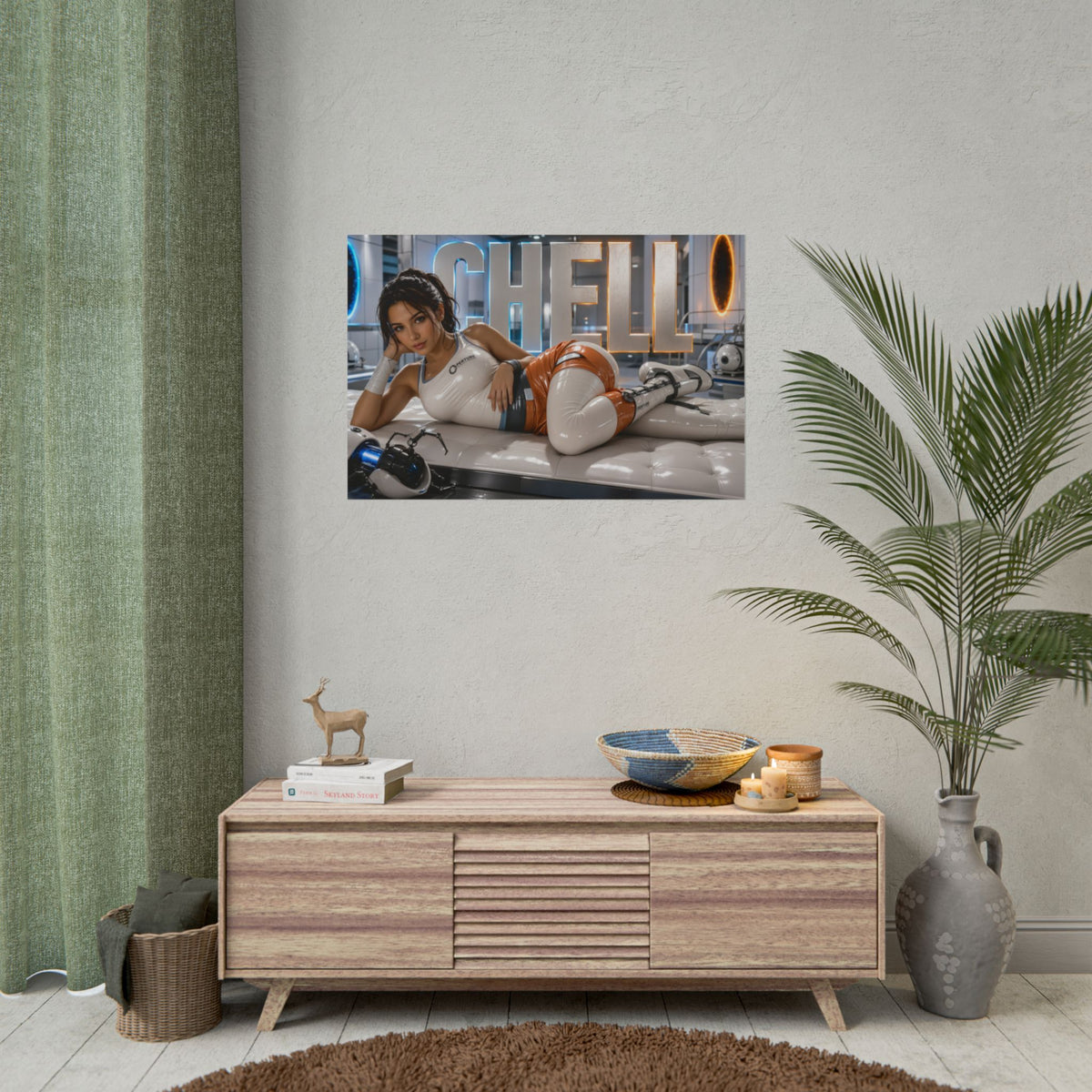 Chell Portal Poster Gaming Wall Art Gamer Room Decor Collectible Print