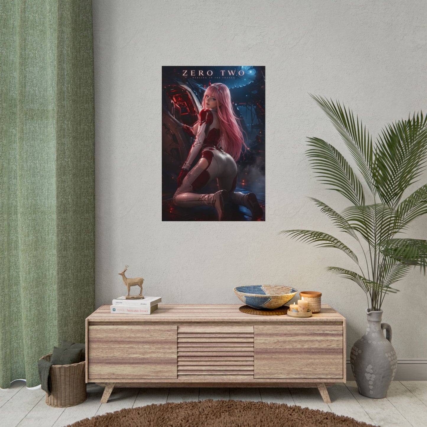 Zero Two Poster, Darling in the Franxx Wall Art, Anime Print Decor