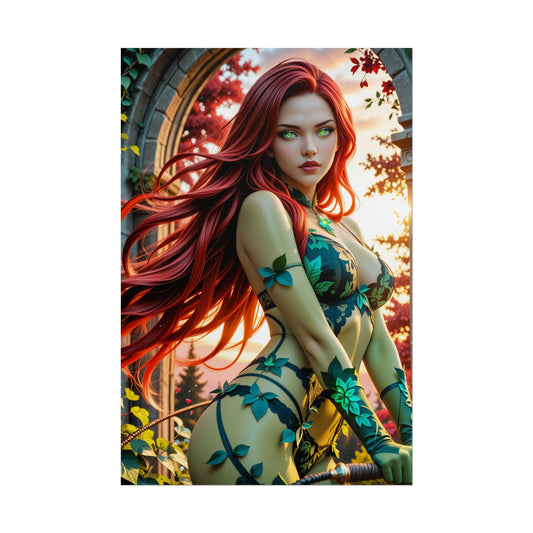 Waifu Wall Art Poster | Poison Ivy Fantasy Print for Gaming Room or Setup